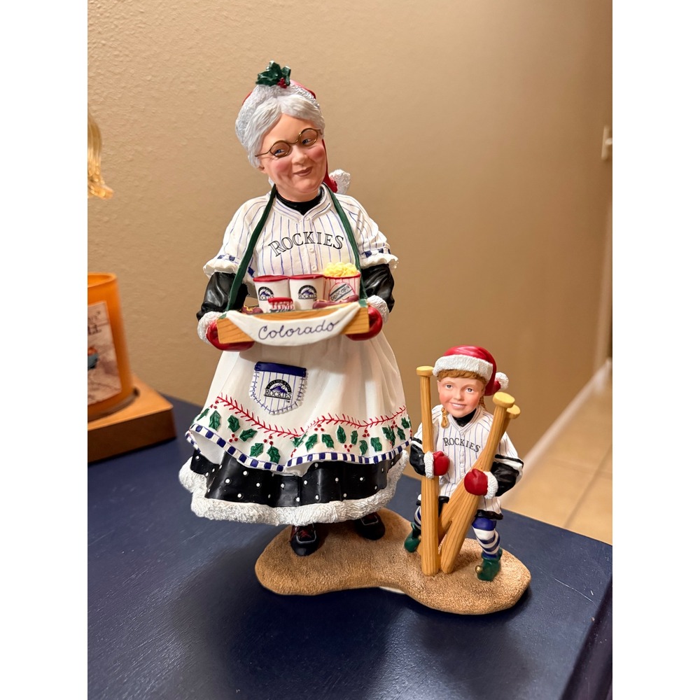 RARE Colorado Rockies MLB Mrs Claus Elf Christmas Figurine 2001 Danbury Mint MBI
